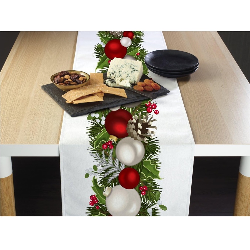 Christmas Garland Table Runner • 14" x 108" • Milliken Signature Plus